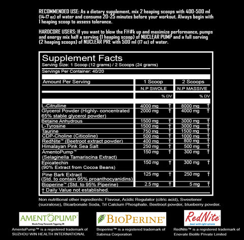 Nuclear Pump - Stim-Free Pre Workout